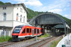 Dieseltriebwagen LINT 27 Deutsche Bahn DB Baureihe 648 im Bahnhof Bad Ems an der Lahn