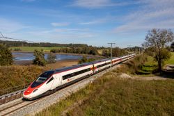 SBB Neigetechnik-Triebzug Astoro RABe 503 als EuroCityExpress ECE Mnchen-Zrich im Allgu